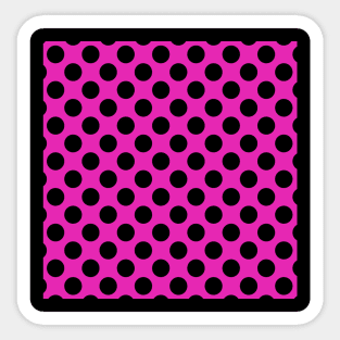 Vintage Pink Black Polka Dots Pattern Sticker